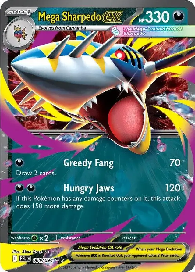 Mega Sharpedo ex - Pokemon Phantasmal Flames #61