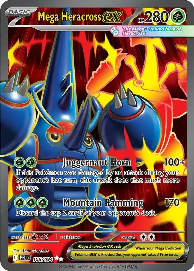 Mega Heracross ex - Pokemon Phantasmal Flames #108