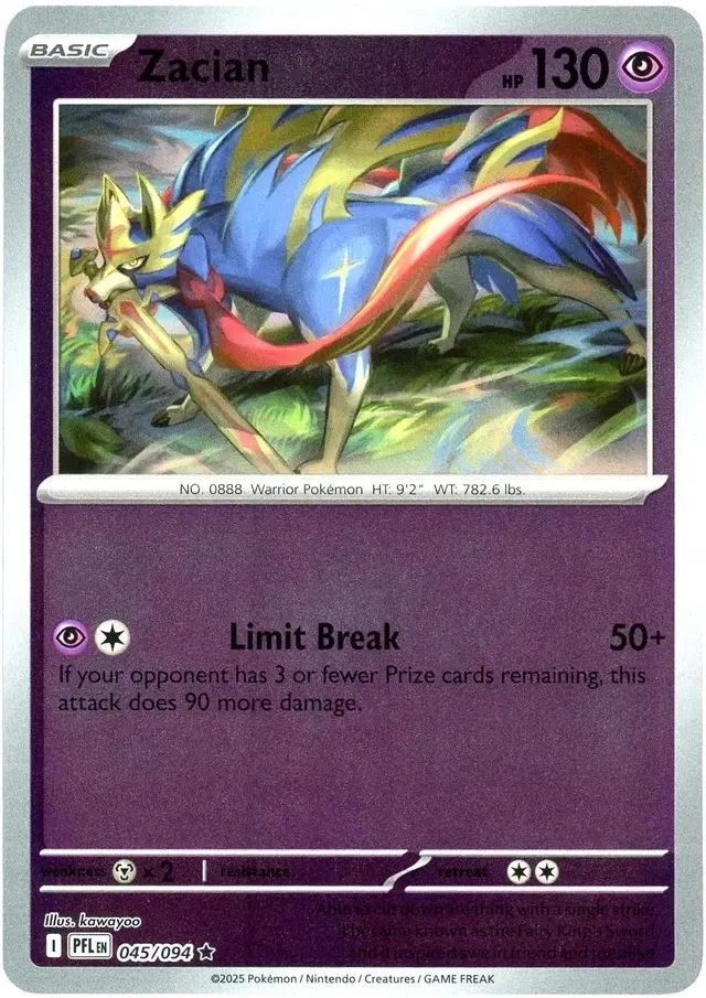 Zacian [Reverse Holo] - Pokemon Phantasmal Flames #45