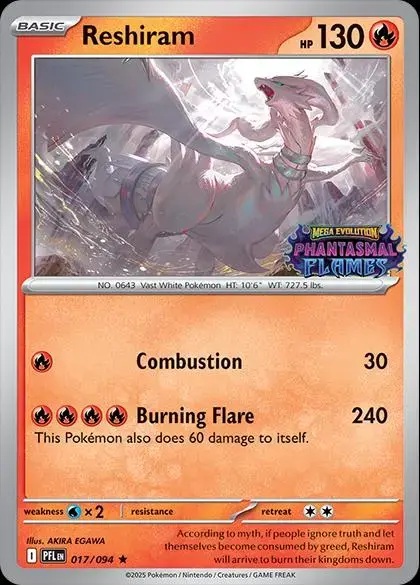 Reshiram [Stamped] - Pokemon Phantasmal Flames #17