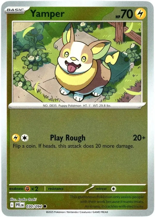 Yamper [Reverse Holo] - Pokemon Phantasmal Flames #30