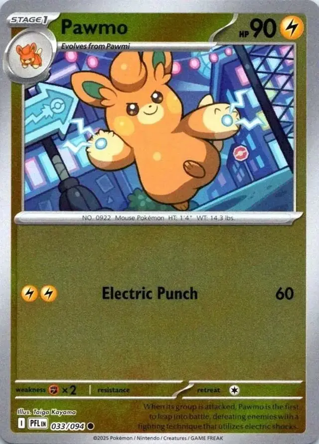 Pawmo [Reverse Holo] - Pokemon Phantasmal Flames #33