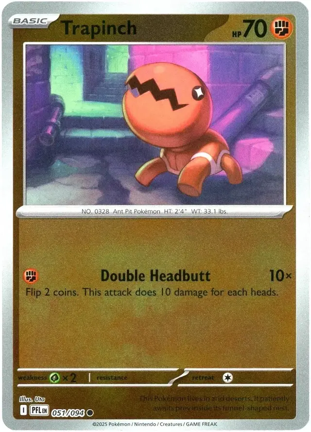 Trapinch [Reverse Holo] - Pokemon Phantasmal Flames #51