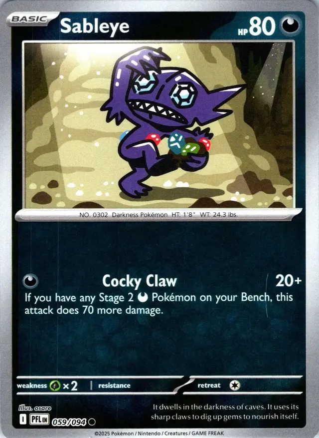 Sableye [Reverse Holo] - Pokemon Phantasmal Flames #59