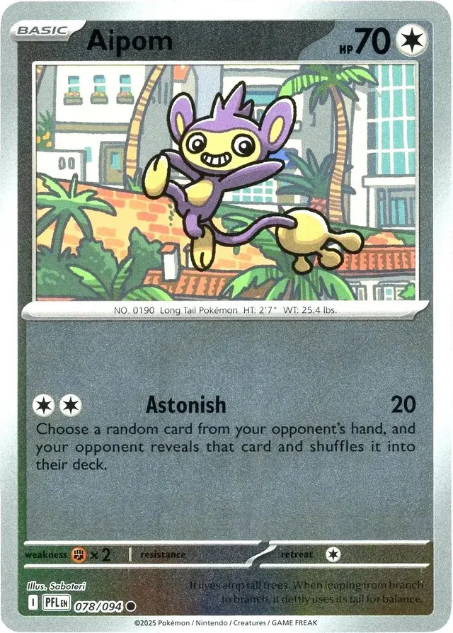 Aipom [Reverse Holo] - Pokemon Phantasmal Flames #78