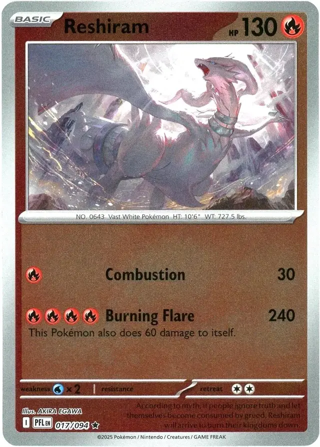 Reshiram [Reverse Holo] - Pokemon Phantasmal Flames #17