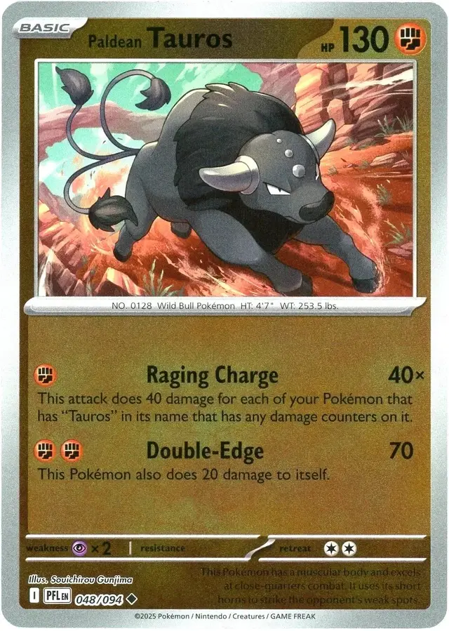 Paldean Tauros [Reverse Holo] - Pokemon Phantasmal Flames #48