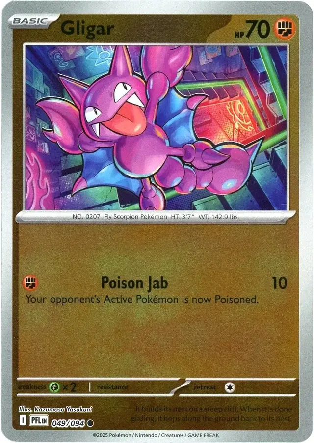 Gligar [Reverse Holo] - Pokemon Phantasmal Flames #49