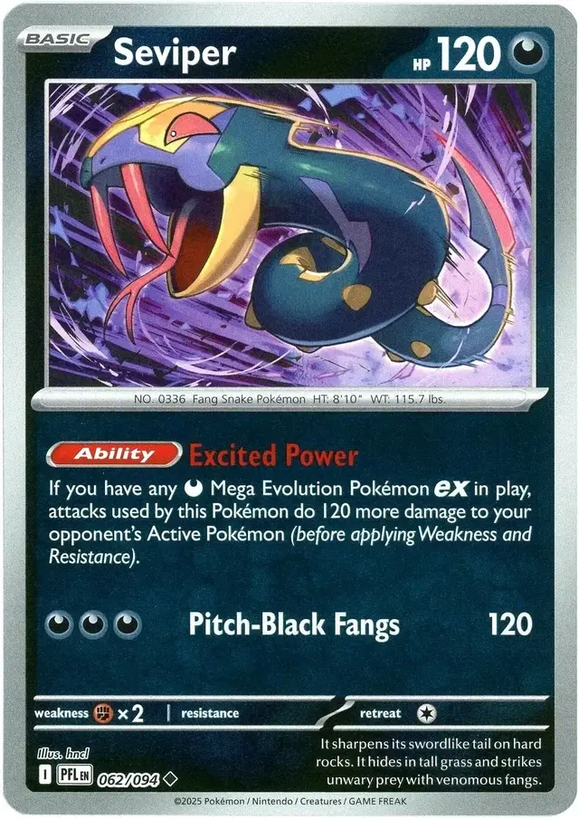 Seviper [Reverse Holo] - Pokemon Phantasmal Flames #62