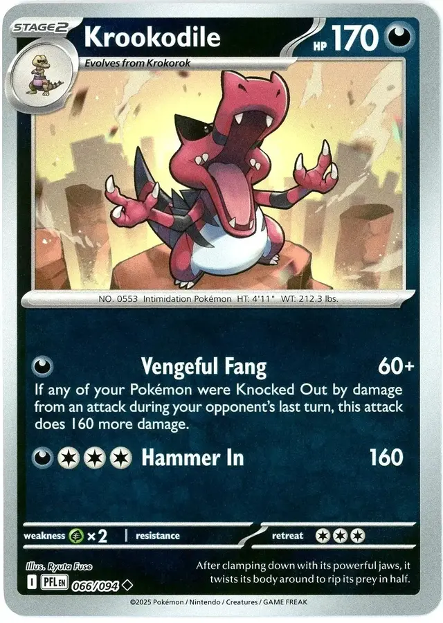 Krookodile [Reverse Holo] - Pokemon Phantasmal Flames #66