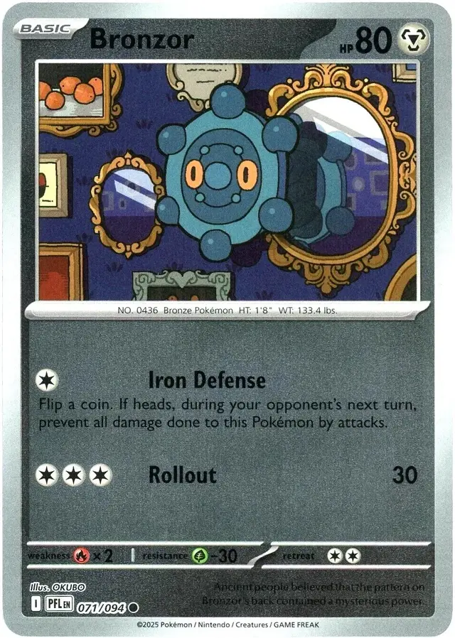 Bronzor [Reverse Holo] - Pokemon Phantasmal Flames #71