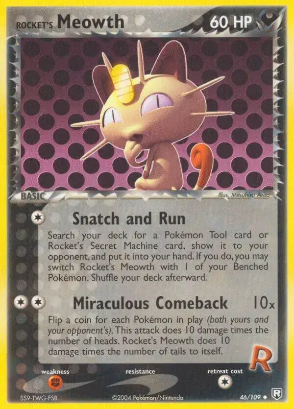 Rocket's Meowth - Pokemon Team Rocket Returns #46