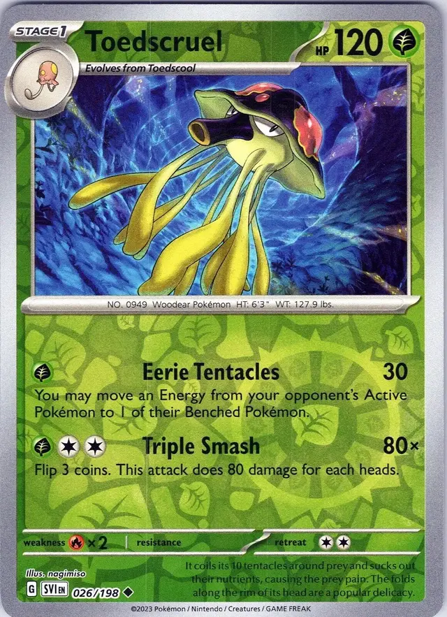 Toedscruel [Reverse Holo] - Pokemon Scarlet & Violet #26