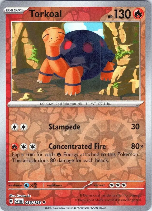Torkoal [Reverse Holo] - Pokemon Scarlet & Violet #35