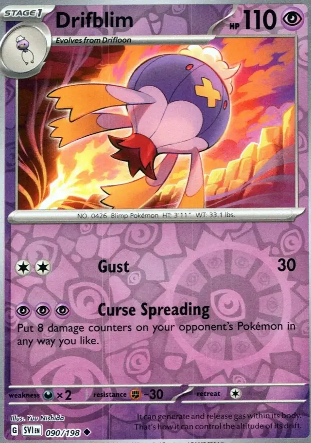 Drifblim [Reverse Holo] - Pokemon Scarlet & Violet #90