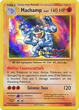 Machamp [Prerelease Staff] - Pokemon Evolutions
