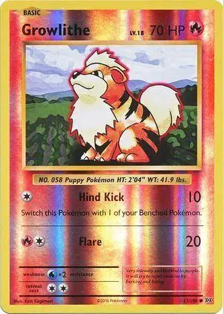 Growlithe [Reverse Holo] - Pokemon Evolutions #17