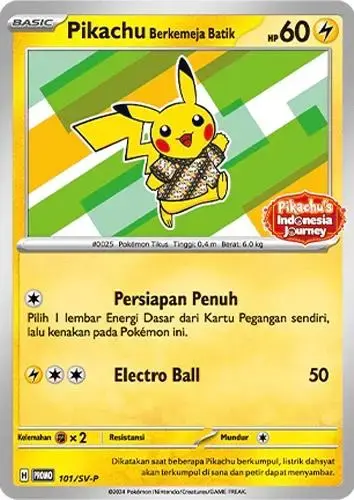 Pikachu Berkemeja Batik #101/SV-P - Pokemon Japanese SV-P Promos #101