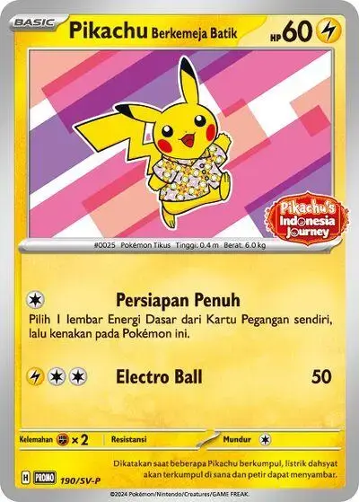 Pikachu Berkemeja Batik #190/SV-P - Pokemon Japanese SV-P Promos #190