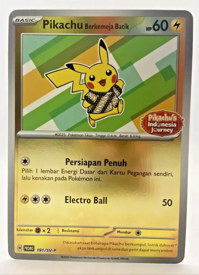 Pikachu Berkemeja Batik #191/SV-P - Pokemon Japanese SV-P Promos #191