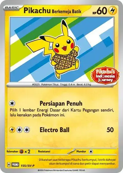 Pikachu Berkemeja Batik #155/SV-P - Pokemon Japanese SV-P Promos #155