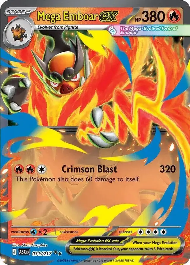 Mega Emboar ex - Pokemon Ascended Heroes #31