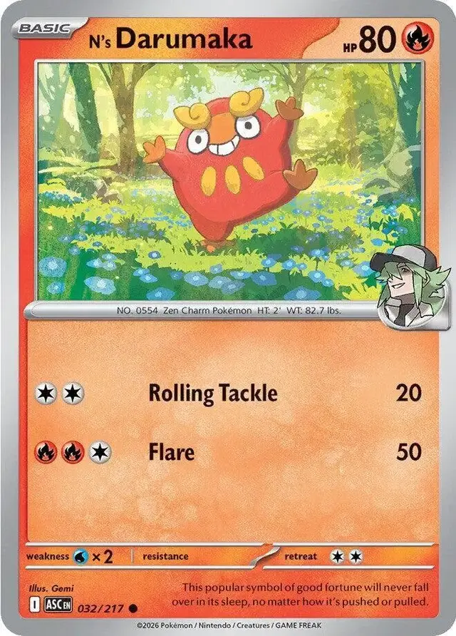 N's Darumaka [Reverse Holofoil] - Pokemon Ascended Heroes #32