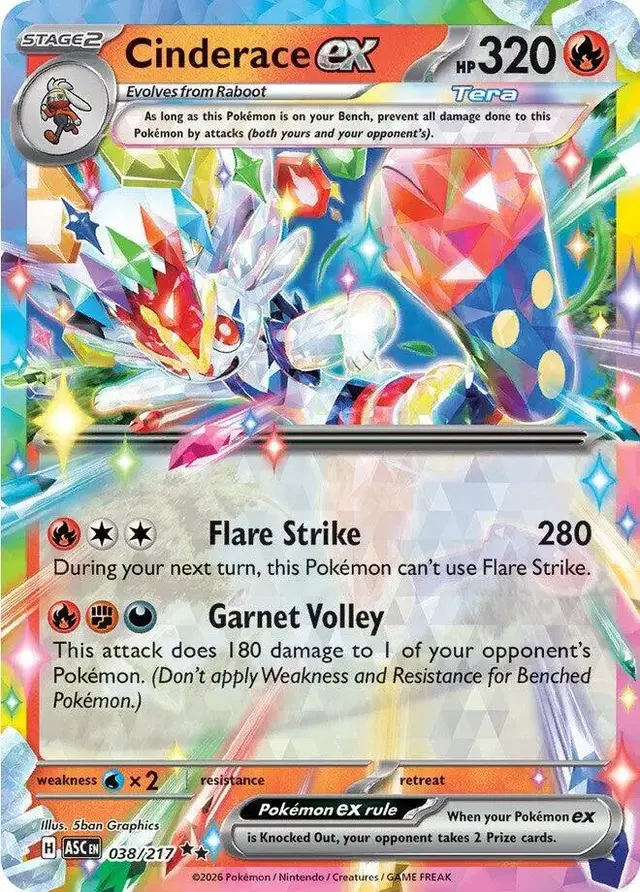 Cinderace ex - Pokemon Ascended Heroes #38