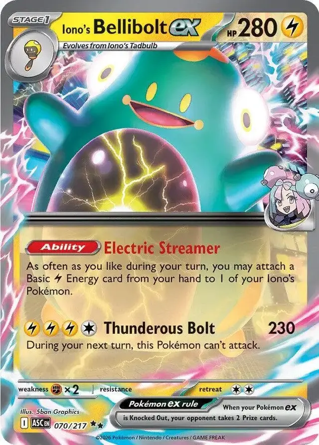 Iono's Bellibolt ex - Pokemon Ascended Heroes #70