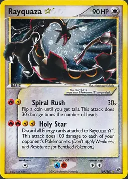 Rayquaza [Gold Star] #107 - Pokemon Deoxys