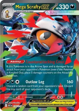 Mega Scrafty ex 135 - Pokemon Ascended Heroes