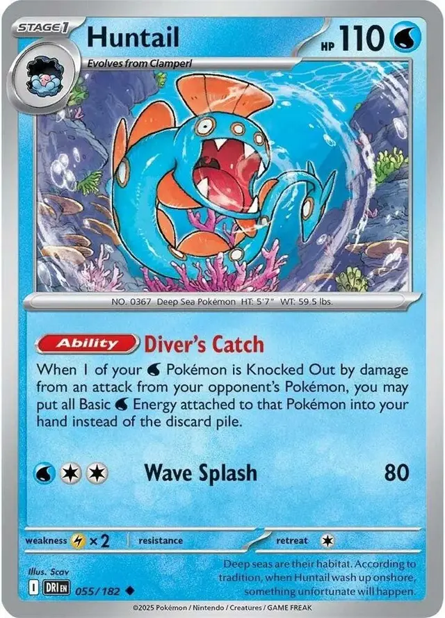 Huntail [Reverse Holo] - Pokemon Destined Rivals #55