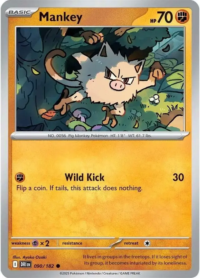 Mankey - Pokemon Destined Rivals #90