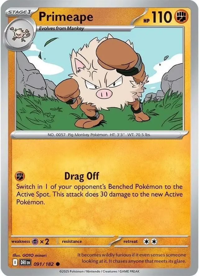 Primeape - Pokemon Destined Rivals #91