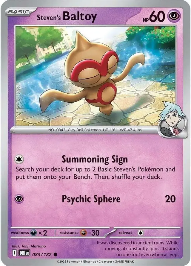 Steven's Baltoy [Reverse Holo] - Pokemon Destined Rivals #83