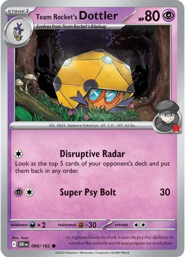 Team Rocket's Dottler - Pokemon Destined Rivals #88