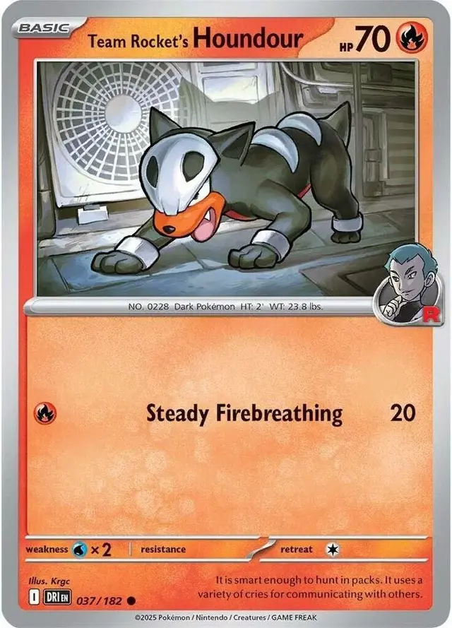 Team Rocket's Houndour [Reverse Holo] - Pokemon Destined Rivals #37