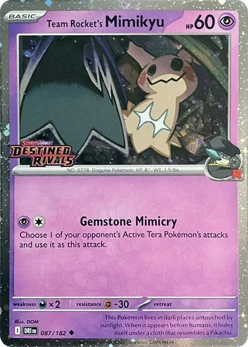 Team Rocket's Mimikyu [Prerelease] - Pokemon Destined Rivals #87