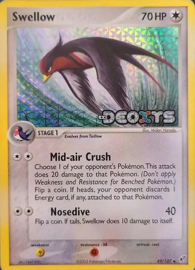 Swellow [Reverse Holo] - Pokemon Deoxys #49