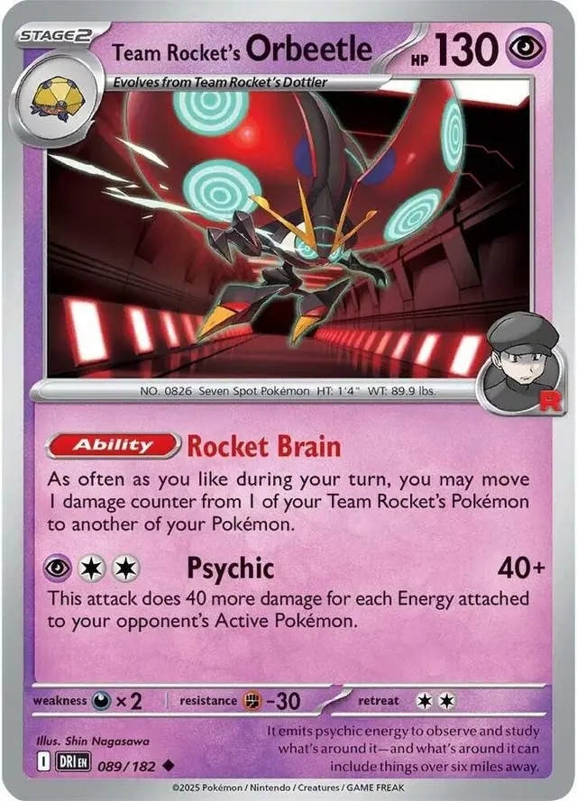 Team Rocket's Orbeetle [Reverse Holo] - Pokemon Destined Rivals #89