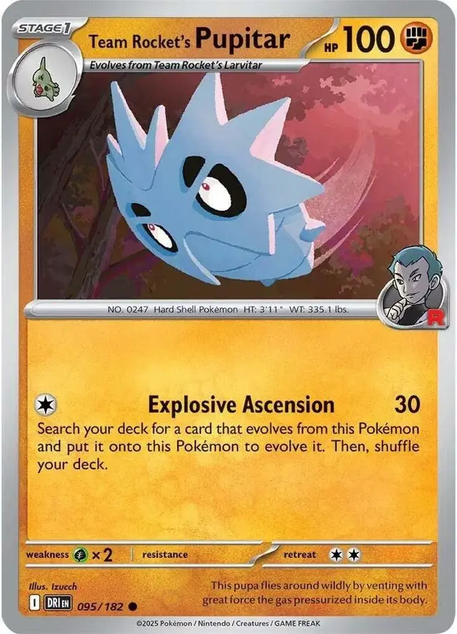 Team Rocket's Pupitar - Pokemon Destined Rivals #95