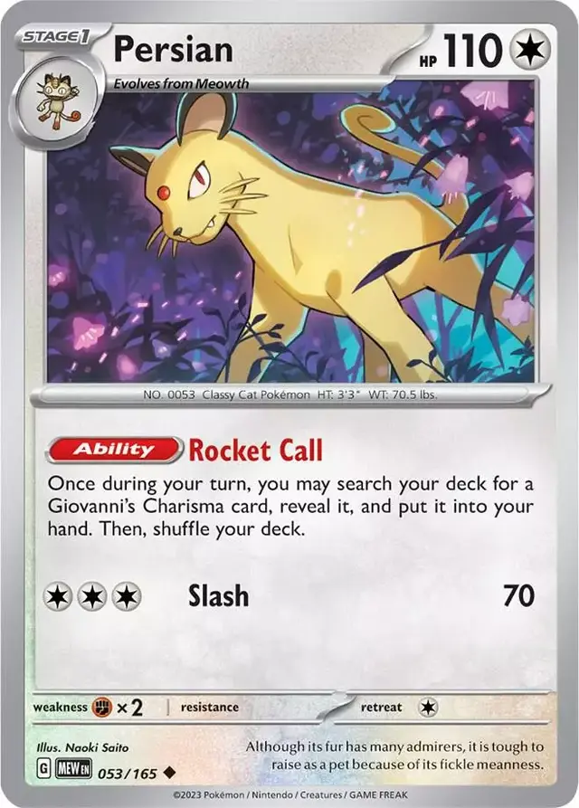 Persian [Reverse Holo] - Pokemon Scarlet & Violet 151 #53