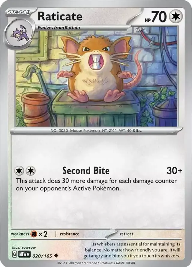 Raticate [Reverse Holo] - Pokemon Scarlet & Violet 151 #20