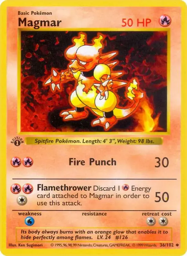 Magmar [Shadowless] - Pokemon Base Set #36