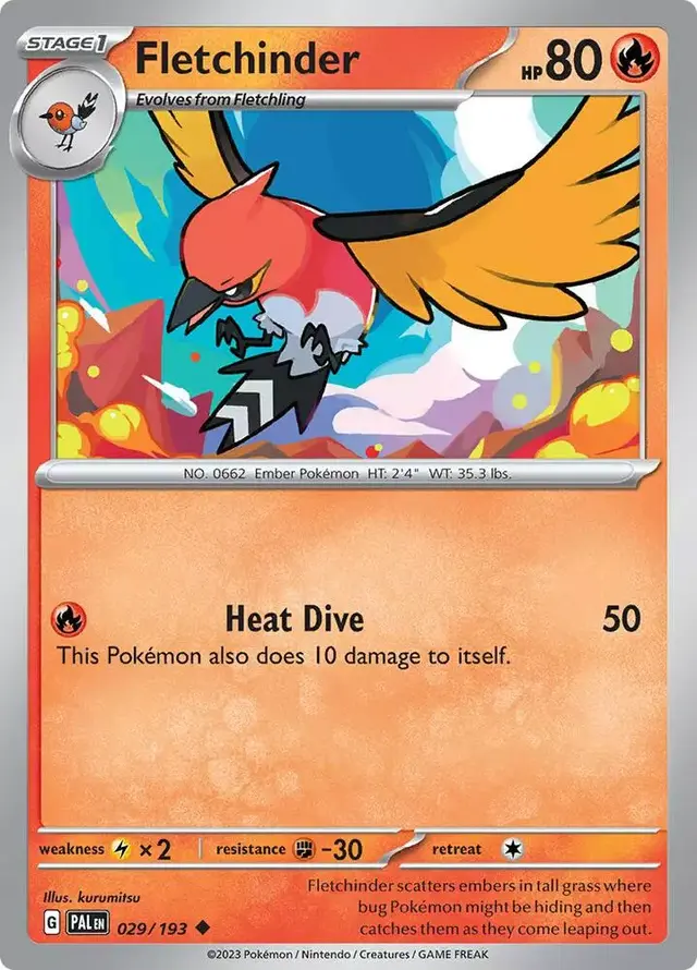 Fletchinder - Pokemon Paldea Evolved #29