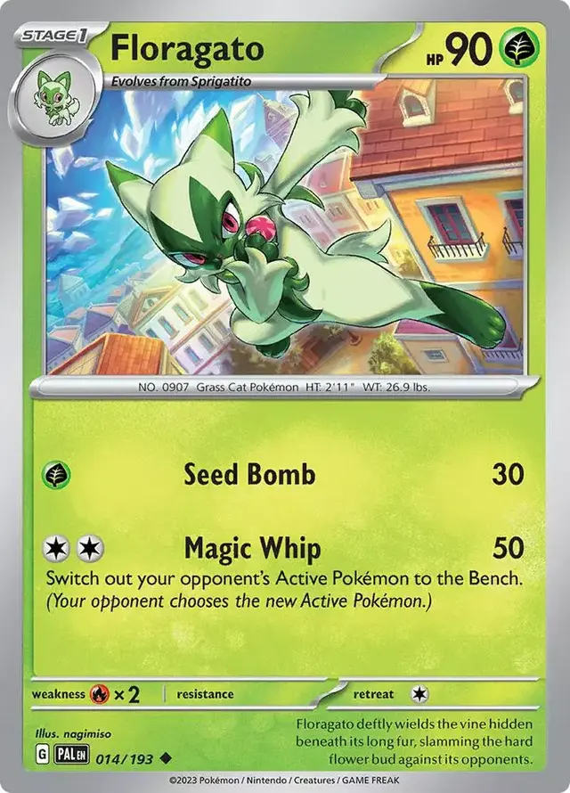 Floragato [Reverse Holo] - Pokemon Paldea Evolved #14