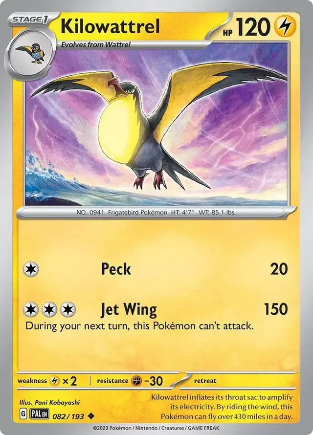 Kilowattrel - Pokemon Paldea Evolved #82