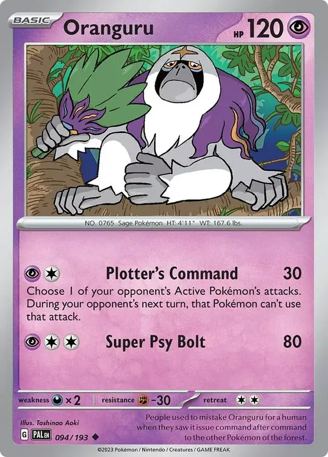Oranguru [Reverse Holo] - Pokemon Paldea Evolved #94