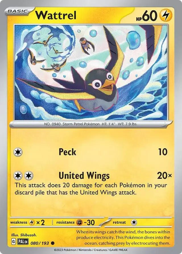 Wattrel [Reverse Holo] - Pokemon Paldea Evolved #80