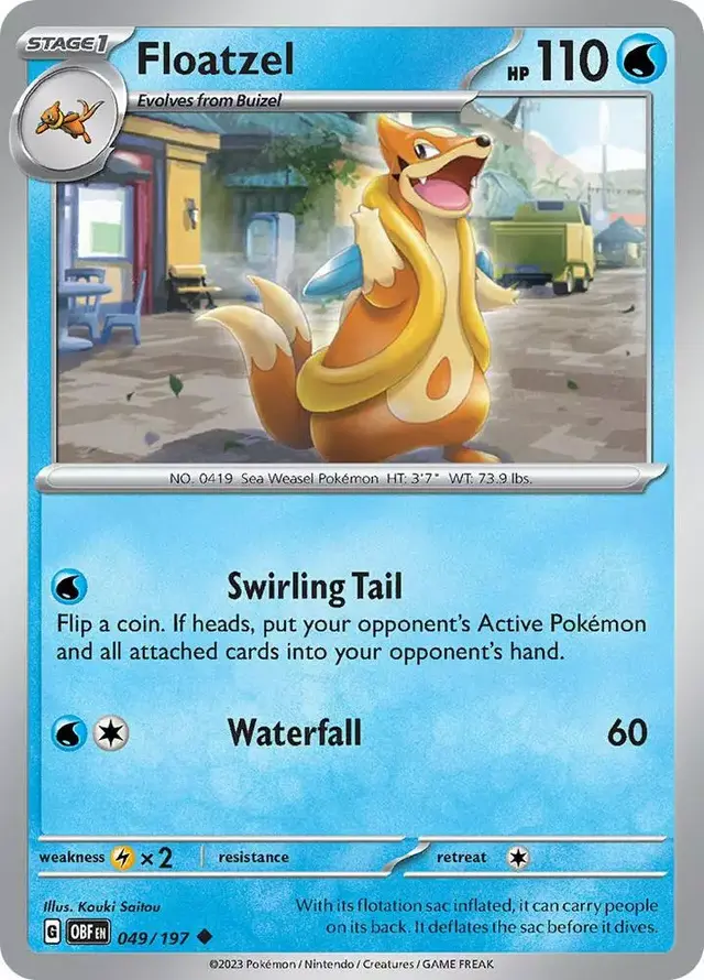 Floatzel [Reverse Holo] - Pokemon Obsidian Flames #49